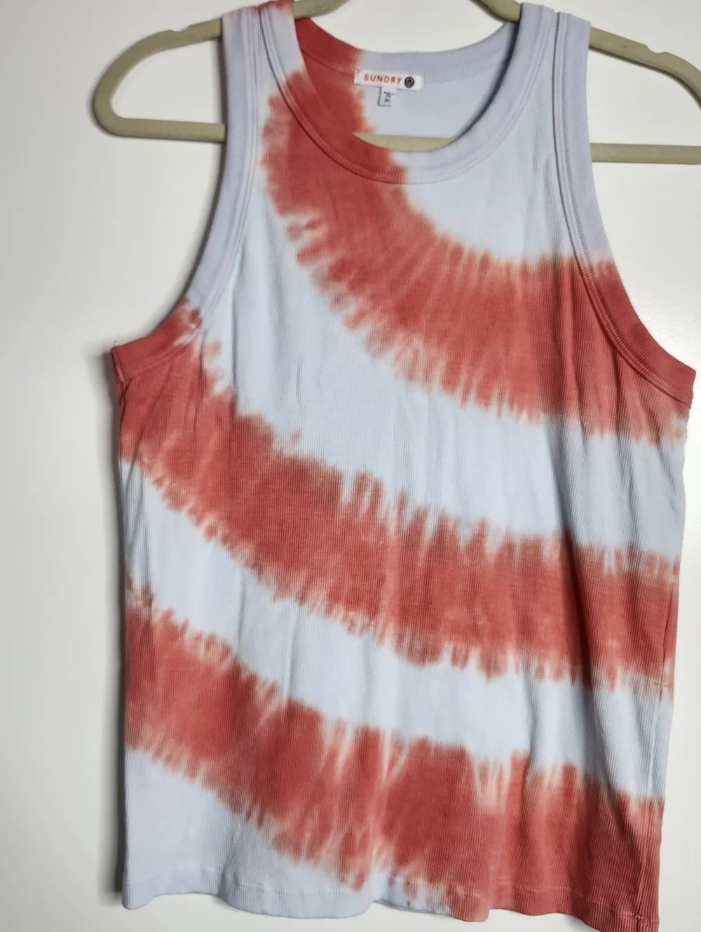 Sundry Umbrella Stripe Tie Dye Crewneck Tank Top Skort Womens XL Modal Vacation